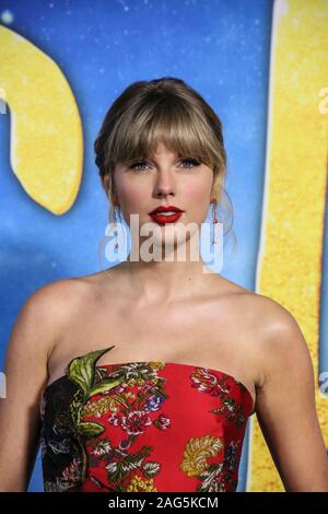 New York, NY - December 16, 2019: Taylor Swift wearing dress by Oscar de la Renta attends “The Cats' World Premiere at Alice Tully Hall Lincoln Center Stock Photo