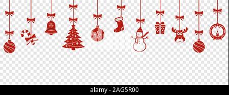 Vector Christmas hanging ornaments background Stock Vector