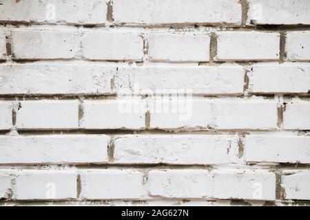 White painted brick wall texture background Stock Photo