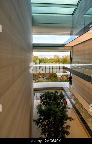 Cupertino CA USA December 14, 2019: Apple headquarters offices building, view from the third floor. Stock Photo