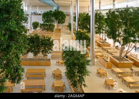 Cupertino CA USA December 14, 2019: Apple headquarters employee cafeteria, Stock Photo
