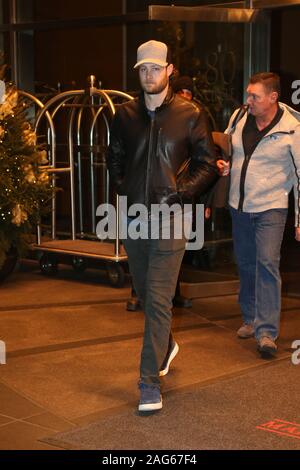 December 18, 2019, New York, NY, USA: Dec 16, 2019 : Gerrit Cole departs his midtown hotel in New York City. .NEW YORK DAILY PUBLICATIONS AND THEIR RESPECTIVE WEBSITES OUT! (Credit Image: © Dan Herrick/ZUMA Wire) Stock Photo