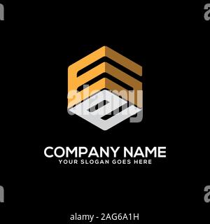 GE letter logo designs, initial name logo vector Stock Vector