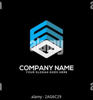 GQ letter logo designs, initial name logo vector Stock Vector