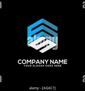 GS letter logo designs, initial name logo vector Stock Vector