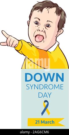 Down syndrome day card vector illustration Stock Vector
