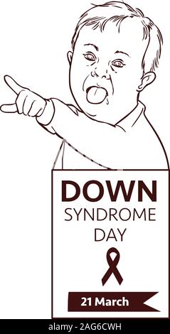 Down syndrome day card vector illustration Stock Vector