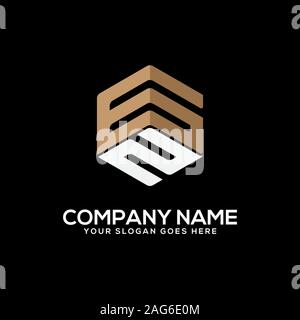 GZ initial letter Logo Inspiration, G and Z combination logo vector with hexagonal idea Stock Vector