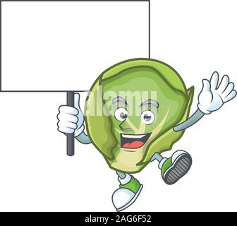 Brussels sprouts cute cartoon character style bring board Stock Vector