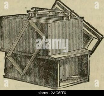 . The American farmer. A complete agricultural library, with useful facts for the household, devoted to farming in all its departments and details. THE NELLIS CHAFF HIVE.. Stock Photo