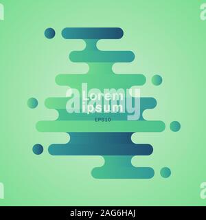 Abstract modern green and blue gradient color round lines horizontal background with space for your text. Vector illustration Stock Vector