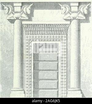 . Weltgeschichte der Kunst bis zur Erbauung der Sophienkirche. Fig. 92. Felsfacade zu Naksch-i Rastern. Ausschnitt (Ti Stock Photo