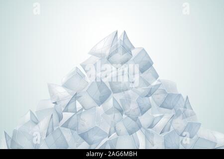 Transparent ice pile. Vector illustration. Realistic texture. Stock Vector