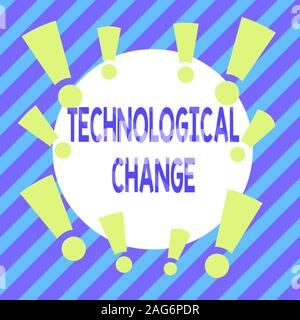 Handwriting text Technological Change. Conceptual photo increase in the efficiency of a product or process Asymmetrical uneven shaped format pattern o Stock Photo