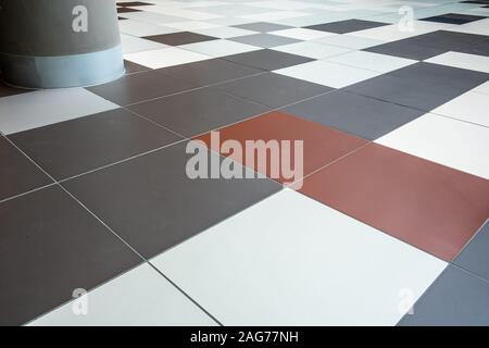 Modern commercial office building tiled floor Stock Photo