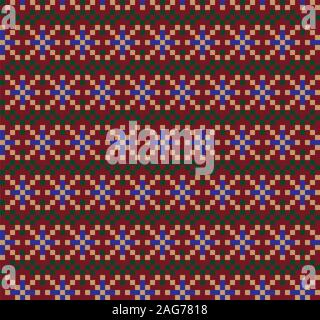Christmas Fair Isle Seamless Pattern - This is a fair isle pattern suitable for website resources, graphics, print designs, fashion Stock Vector