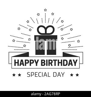 Happy birthday and special day greeting card with gift box Stock Vector