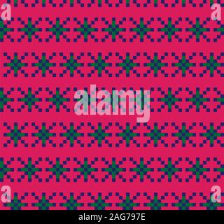 Christmas Fair Isle Seamless Pattern - This is a fair isle pattern suitable for website resources, graphics, print designs, fashion Stock Vector