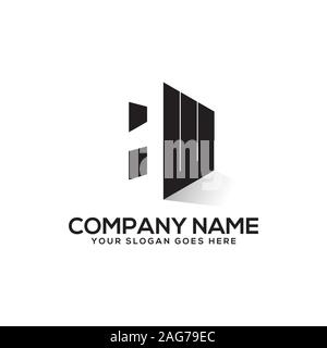H logo designs,H letter with negative space logo vector Stock Vector