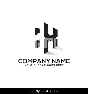H logo designs,H letter with negative space logo vector Stock Vector