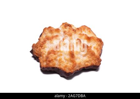 Coconut macaroon german christmas cookie isolated on white background Stock Photo