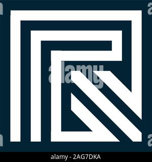 Letter R. Vector letter. Geometric isolated unusual logo. Stylized geometric shape with smooth corners. Logo architectural art of the creative team of Stock Vector