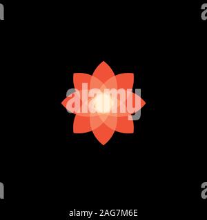 Isolated abstract star colorful logo. Color flower logo. Lotus vector logotype. Gladiolus vector logo.Daffodil vector logo. Organic nature icon Stock Vector