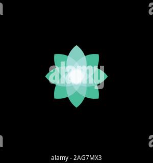 Isolated abstract star colorful logo. Color flower logo. Lotus vector logotype. Gladiolus vector logo.Daffodil vector logo. Organic nature icon Stock Vector