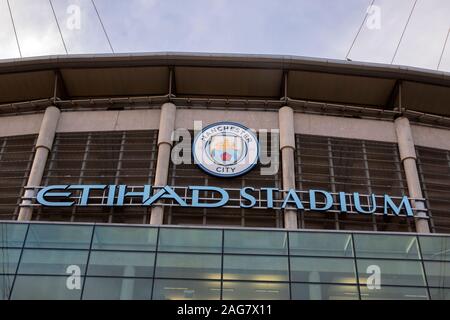 Etihad Stadium East Stand At Manchester England 2019 Stock Photo