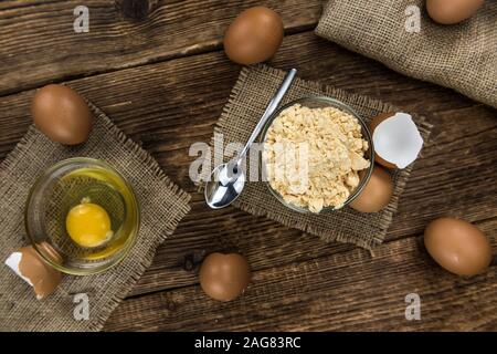 Powdered Eggs (fresh) as detailed close-up shot, selective focus) Stock Photo
