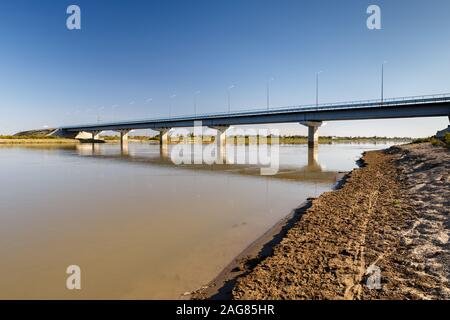 bridge over the Syr Darya river, Kazakhstan. Stock Photo