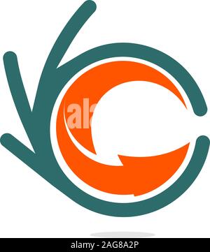 Isolated abstract vector blue and orange logo. Loading sign. Unusual graphic image. Natural disaster illustration. Juice advertisement. Pouring liquid Stock Vector