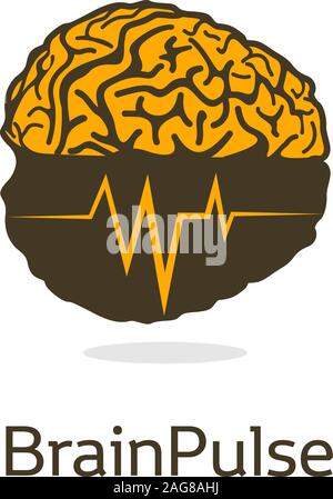 Isolated colorful vector brains. Medical scientifical logotype. Neurobiology emblem. Intelligence image. Human brain illustration. Graphic cortex Stock Vector