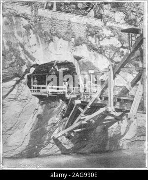 . Scientific American Volume 92 Number 11 (March 1905). A Large Spring of Hot Water in Side Wall. Springs Gushing from Tunnel Walls. A Spring in Roof Partially Stopped by Boards. Difficulties from Flooding Met With in Boring the Simplon Tunnel.. Stock Photo