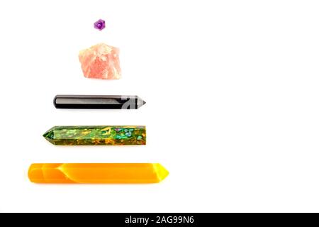 Natural gem geological crystals in a shape of Chistmas on white background, isolated Stock Photo