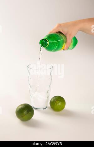 7up getting poured Stock Photo