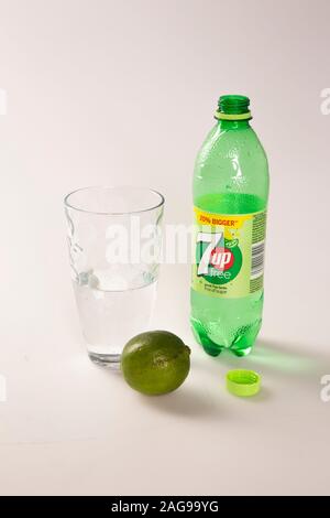 7up getting poured Stock Photo