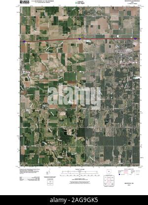 USGS TOPO Map Ohio OH Swanton 20100803 TM Restoration Stock Photo