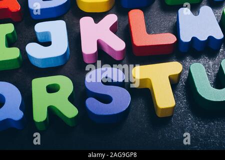 Alphabet  ABC  wooden  letters for early education concept Stock Photo