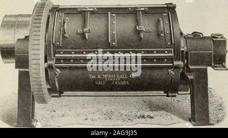 . Canadian foundryman (1921). 99 THE fSTEEL iCOMPANY OF VCANADAv ^ LIMITED WE absolutely guarantee the quality ofHAMILTON MACHINE CASTFOUNDRY AND MALLEABLE PIG IRONbecause we control its production from themines to the finished product. Iron Ore and Coal from our own mines; lowsulphur By-Product Coke produced at our ownplant. All pigs are machine cast and uniformin size, and, if desired, shipments can be madethe day the order is received. HAMILTON - MONTREAL Exhaust TumblingMILLS Constructed of heavy steel plate BUILT for long, heavy service, McDougall millsare in all respects high-class produ Stock Photo