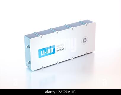 Li-Ion electric vehicle battery. 3d rendering. Stock Photo