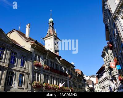 Hotel de Ville, townhall, of Lausanne, Switzerland, located in the old section of the city. Stock Photo