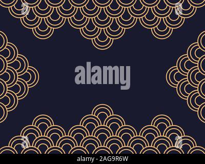 Art deco frame. Vintage linear border. Design a template for invitations, leaflets and greeting cards. The style of the 1920s and 1930s. Vector illust Stock Vector