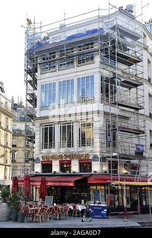 Work site on a building - Place Saint Georges - Paris - France Stock Photo