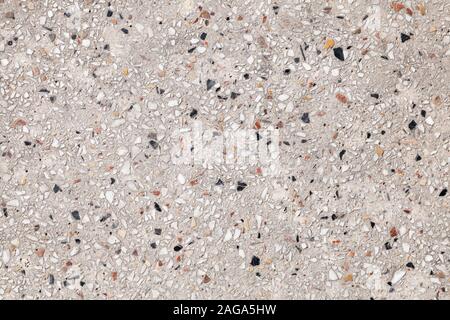 Vintage stone flooring with pebble pattern in concrete base Stock Photo