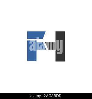 Initial letter fh or hf logo vector design template Stock Vector