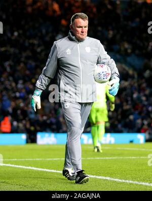 Cardiff City goalkeeper Andrew Dibble collects the ball chased by ...