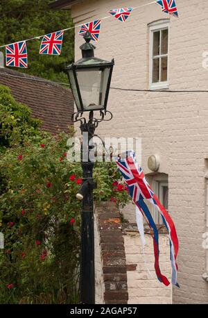 The village of Albury near Guildford in Surrey decorating their homes for the Queen's Diamond Jubliee celebrations. Stock Photo