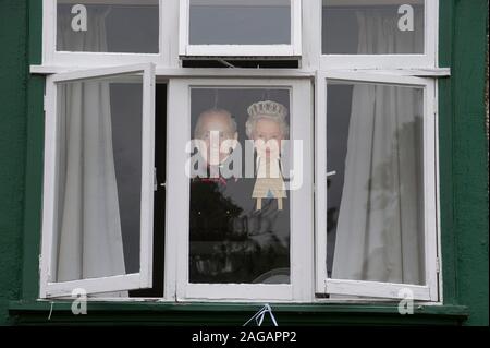 The village of Albury near Guildford in Surrey decorating their homes for the Queen's Diamond Jubliee celebrations. Stock Photo