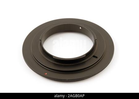 Macro reverse ring for DSLR SLR camera on white background Stock Photo ...